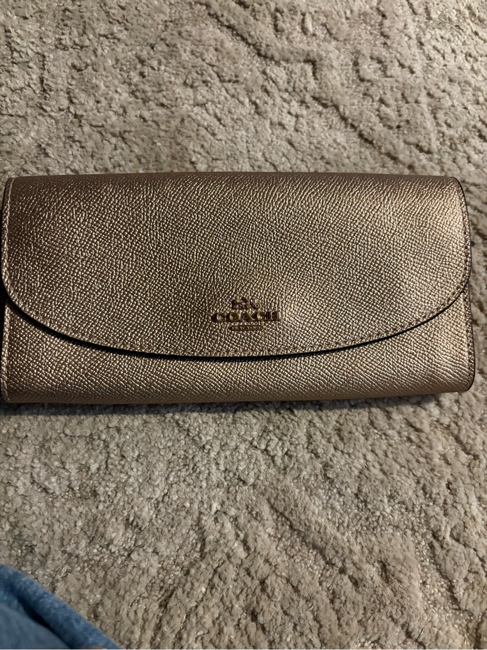 Coach Metallic Bronze Leather Envelope Wallet